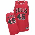 Mens Adidas Chicago Bulls #45 Denzel Valentine Swingman Red Road NBA Jersey