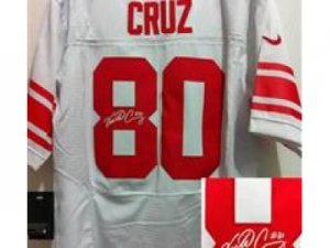 Nike NFL New York Giants #80 Victor Cruz white Jerseys(Signed Elite)
