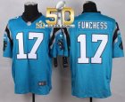Nike Carolina Panthers #17 Devin Funchess Blue Alternate Super Bowl 50 Men Stitched NFL Elite Jersey