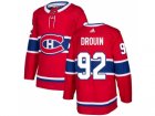 Men Adidas Montreal Canadiens #92 Jonathan Drouin Red Home Authentic Stitched NHL Jersey