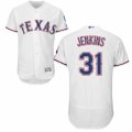 Mens Majestic Texas Rangers #31 Ferguson Jenkins White Flexbase Authentic Collection MLB Jersey