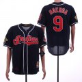 Indians #9 Carlos Baerga Navy 1995 World Series Cooperstown Collection Cool Base Jersey