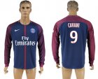 2017-18 Paris Saint-Germain 9 CAVANI Home Long Sleeve Thailand Soccer Jersey