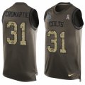 Mens Nike Indianapolis Colts #31 Antonio Cromartie Limited Green Salute to Service Tank Top NFL Jersey