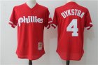 Philadelphia Phillies #4 Lenny Dykstra Red Cooperstown Collection Mesh Batting Practice Jersey