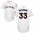 Mens Majestic Miami Marlins #33 Dustin McGowan White Flexbase Authentic Collection MLB Jersey