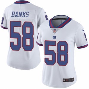 Women\'s Nike New York Giants #58 Carl Banks Limited White Rush NFL Jersey