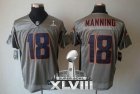Nike Denver Broncos #18 Peyton Manning Grey Shadow Super Bowl XLVIII NFL Jersey