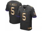 Nike Baltimore Ravens #5 Joe Flacco Black Alternate Mens Stitched NFL New Elite Gold Jersey