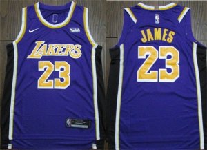 Lakers #23 Lebron James Purple 2018-19 Nike Authentic Jersey