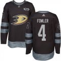 Mens Anaheim Ducks #4 Cam Fowler Black 1917-2017 100th Anniversary Stitched NHL Jersey
