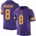Nike Minnesota Vikings #8 Sam Bradford Purple Mens Stitched NFL Limited Rush Jersey