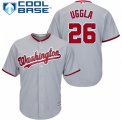 Men's Majestic Washington Nationals #26 Dan Uggla Replica Grey Road Cool Base MLB Jersey