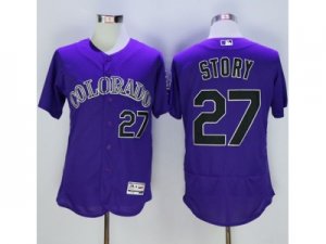 Colorado Rockies #27 Trevor Story Purple Flexbase Authentic Collection Stitched Baseball Jersey