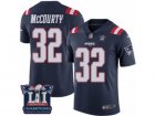 Mens Nike New England Patriots #32 Devin McCourty Limited Navy Blue Rush Super Bowl LI Champions NFL Jersey