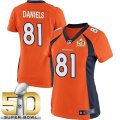 Women Nike Broncos #81 Owen Daniels Orange Team Color Super Bowl 50 Stitched Jersey