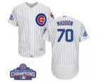 Mens Majestic Chicago Cubs #70 Joe Maddon White 2016 World Series Champions Flexbase Authentic Collection MLB Jersey