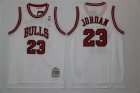 Bulls #23 Michael Jordan White Hardwood Classics Mesh Jerseys
