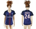 Womens Paris Saint-Germain #24 Verratti Home Soccer Club Jersey