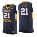 West Virginia Mountaineers #21 Wesley Harris Navy College Basketball Jersey