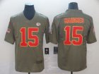 Nike Chiefs #15 Patrick Mahomes 2017 Olive Gold Salute To Service Limited Jersey