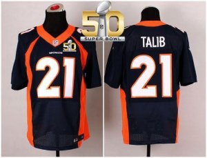 Nike Denver Broncos #21 Aqib Talib Navy Blue Alternate Super Bowl 50 Men Stitched NFL New Elite Jersey