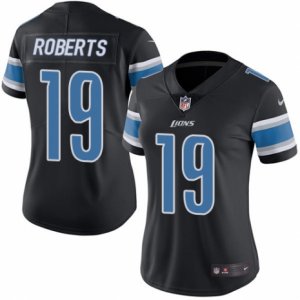 Women\'s Nike Detroit Lions #19 Andre Roberts Limited Black Rush NFL Jersey