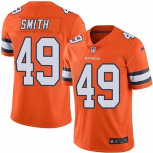 Nike Denver Broncos #49 Dennis Smith Orange Men\'s Stitched NFL Limited Rush Jersey