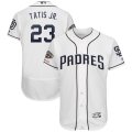 Padres #23 Fernando Tatis Jr. White 50th Anniversary and 150th Patch FlexBase Jersey