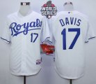 Kansas City Royals #17 Wade Davis White Cool Base W 2015 World Series Patch Stitched MLB Jersey