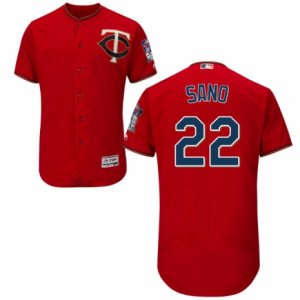 Men\'s Majestic Minnesota Twins #22 Miguel Sano Scarlet Flexbase Authentic Collection MLB Jersey