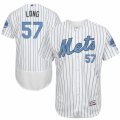 Mens Majestic New York Mets #57 Kevin Long Authentic White 2016 Fathers Day Fashion Flex Base MLB Jersey