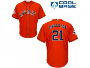 Houston Astros #21 Jon Singleton Replica Orange Alternate 2017 World Series Bound Cool Base MLB Jersey