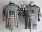 2015 Super Bowl XLIX Nike Seattle Seahawks #3 Wilson Grey Jerseys(USA Flag Fashion Shadow Elite)
