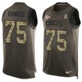 Mens Nike Kansas City Chiefs #75 Parker Ehinger Limited Green Salute to Service Tank Top NFL Jersey