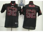 2013 Super Bowl XLVII Youth NEW NFL San Francisco 49ers 52 Patrick Willis Black Jerseys(Lights out)