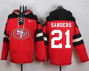 Nike San Francisco 49ers #21 Deion Sanders Red Player Pullover Hoodie