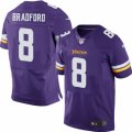Mens Nike Minnesota Vikings #8 Sam Bradford Elite Purple Team Color NFL Jersey