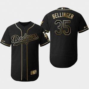 Dodgers #35 Cody Bellinger Black Gold Flexbase Jersey