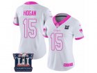 Womens Nike New England Patriots #15 Chris Hogan Limited White Pink Rush Fashion Super Bowl LI Champions NFL Jersey