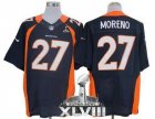 Nike Denver Broncos #27 Knowshon Moreno Navy Blue Alternate Super Bowl XLVIII NFL Elite Jersey