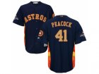 Men Houston Astros #41 Brad Peacock Navy 2018 Gold Program Cool Base Stitched Baseball Jersey