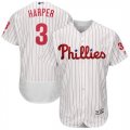 Phillies #3 Bryce Harper White Flexbase Jersey