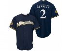 Mens Milwaukee Brewers #2 Scooter Gennett 2017 Spring Training Cool Base Stitched MLB Jersey
