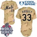 New York Mets #33 Matt Harvey Camo Commemorative Military Day Cool Base W 2015 World Series Patch Stitched MLB Jersey