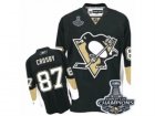 Youth Reebok Pittsburgh Penguins #87 Sidney Crosby Premier Black Home 2017 Stanley Cup Champions NHL Jersey