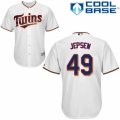 Men's Majestic Minnesota Twins #49 Kevin Jepsen Authentic White Home Cool Base MLB Jersey
