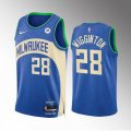 Milwaukee Bucks #28 Lindell Wigginton Blue 2023-24 City Edition Stitched Basketball Jersey