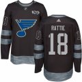 Mens Reebok St. Louis Blues #18 Ty Rattie Authentic Black 1917-2017 100th Anniversary NHL Jersey