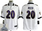 2013 Super Bowl XLVII NEW Baltimore Ravens 20# Ed Reed white game new